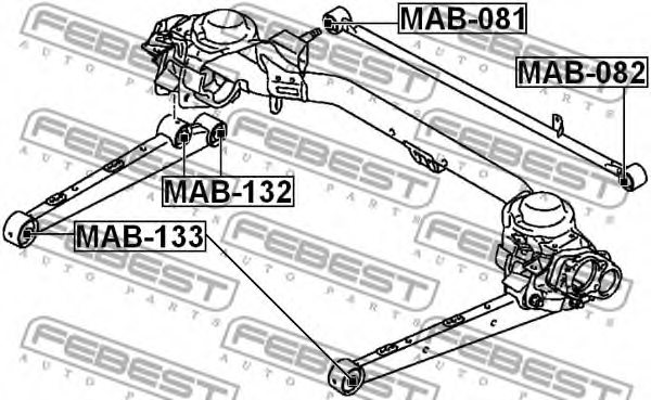 FEBEST MAB-133 Control Arm-/Trailing Arm Bush